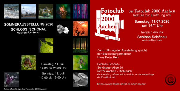 Einladung Sommerausstellung 2026 | Fotoclub 2000 Aachen